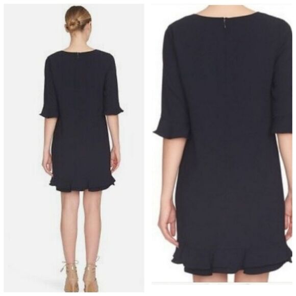 CeCe by Cynthia Steffe Navy Blue Kate Ruffled Hem Shift Dress - Picture 9 of 16